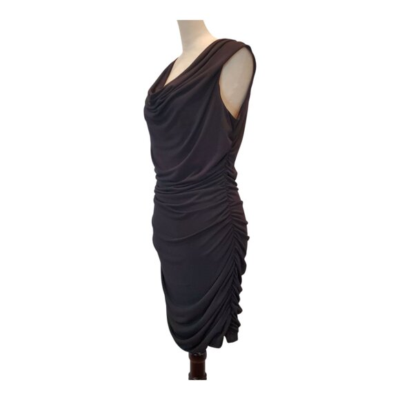 BCX SZ XL Womens Stretch Knit Cowl-Neck Beaded Ruched Bodycon Dress in Black - Picture 4 of 10